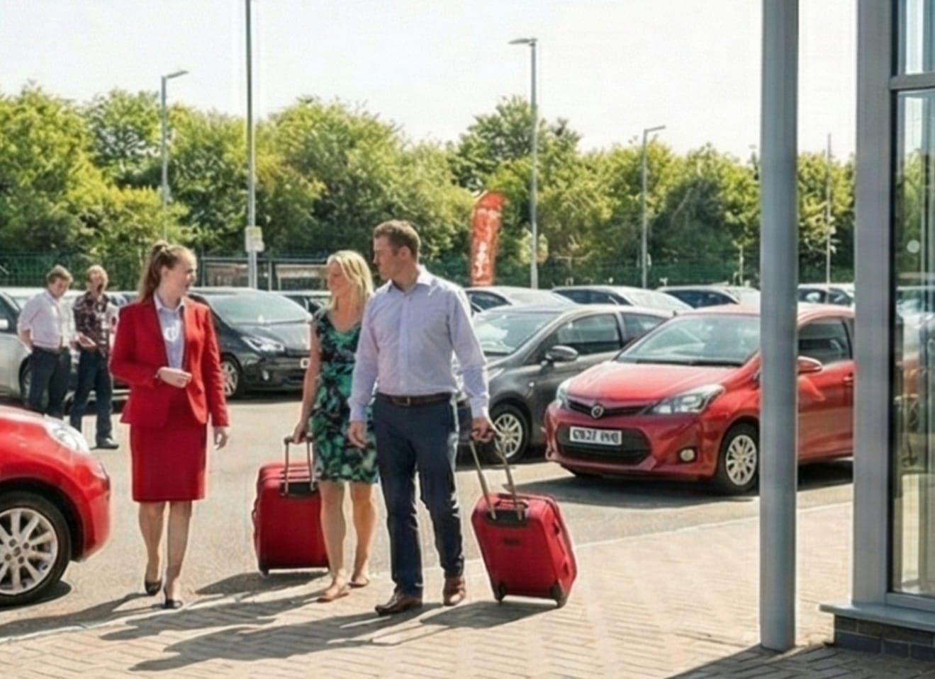 Overseas visitor preparing to drive an automatic rental car in the UK